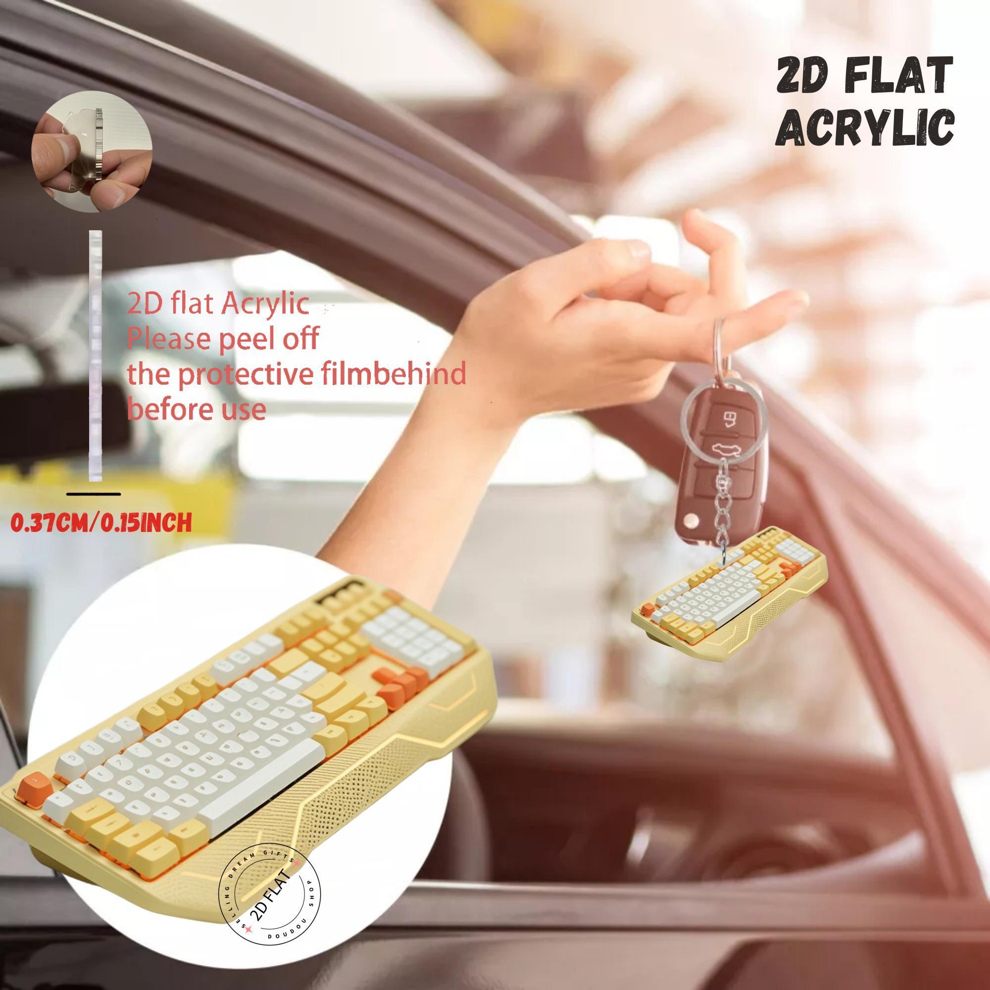 2D Keyboard Acrylic Keychain C - огляд і ціна Tech Keychain Accessories