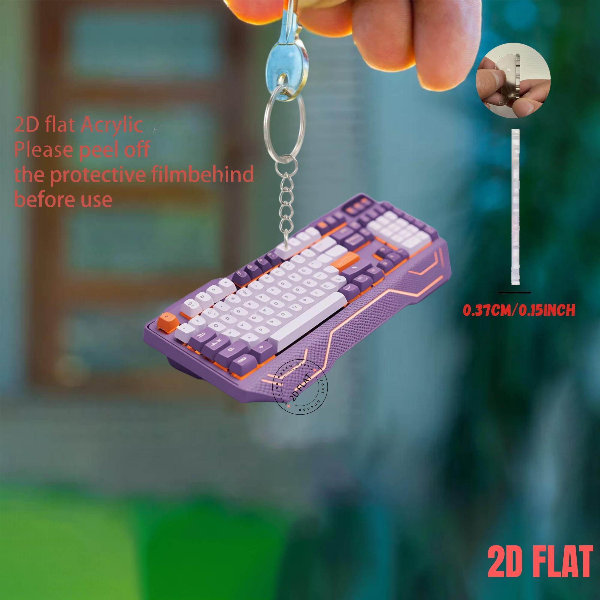 2D Keyboard Acrylic Keychain C - огляд і ціна Tech Keychain Accessories